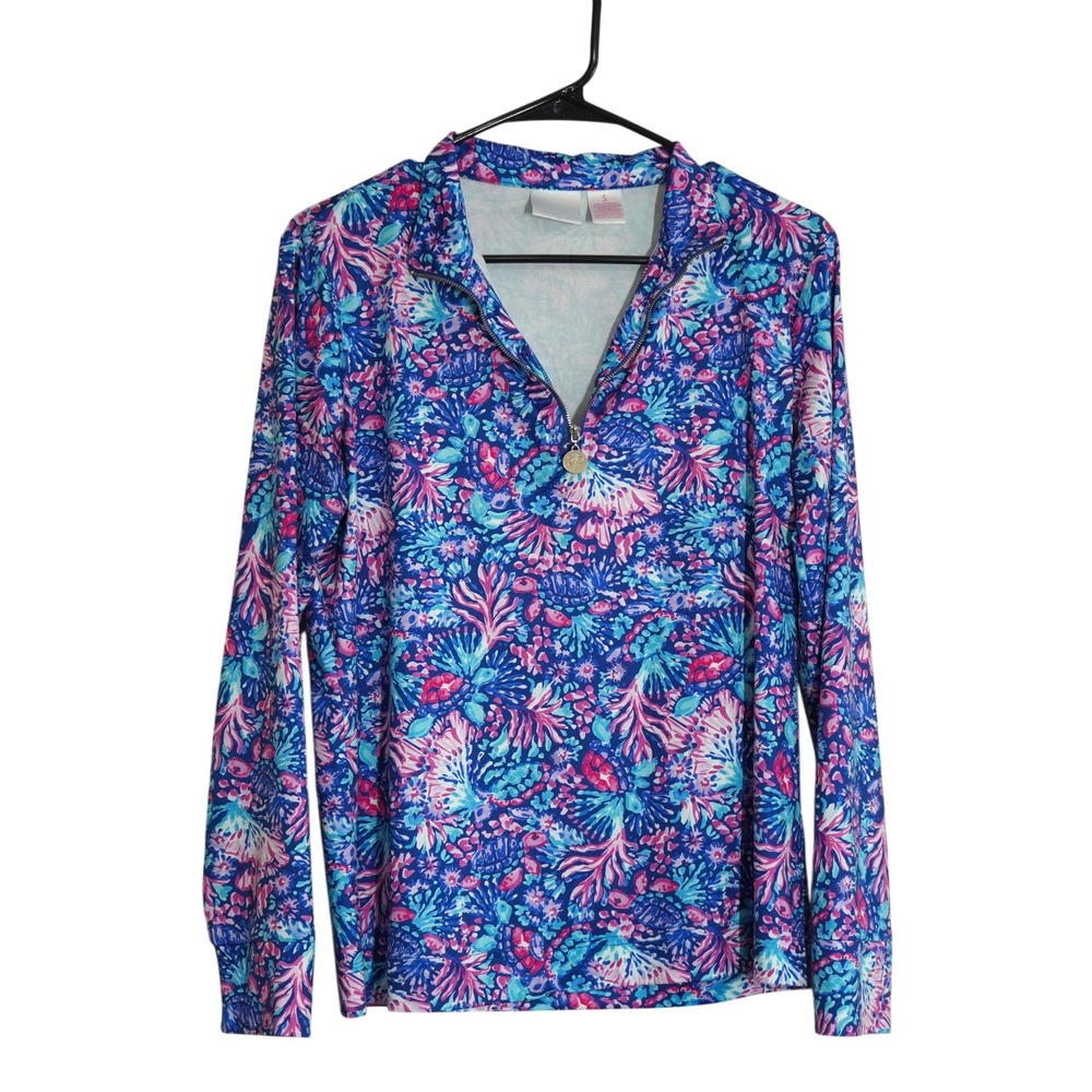 Stella Parker Size Small UPF Longsleeve Bright Vibrant Floral Coastal Golf Gear